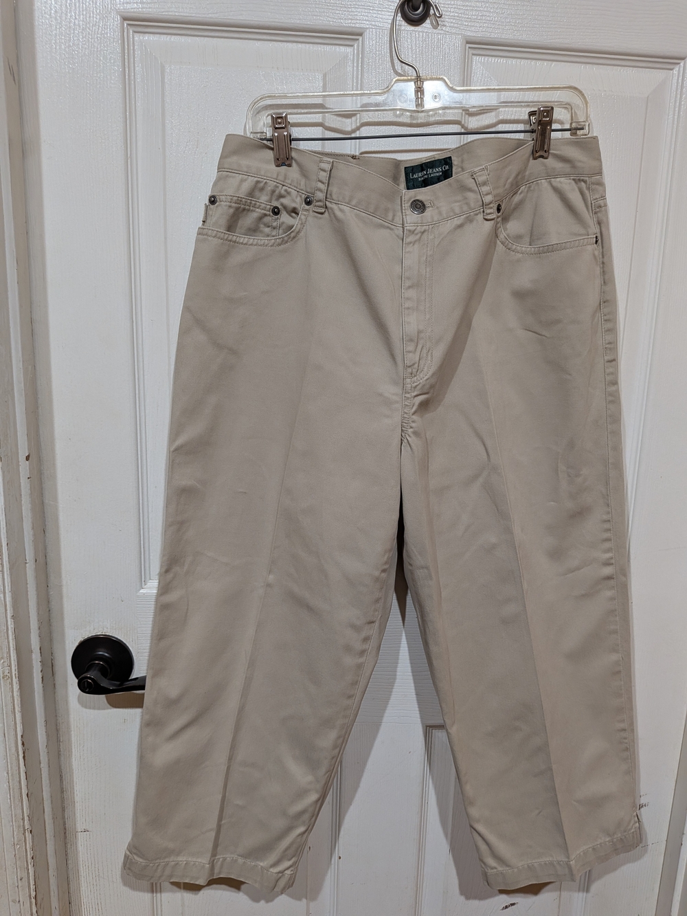Ralph Lauren Women's Beige Wide Leg Capri Pants